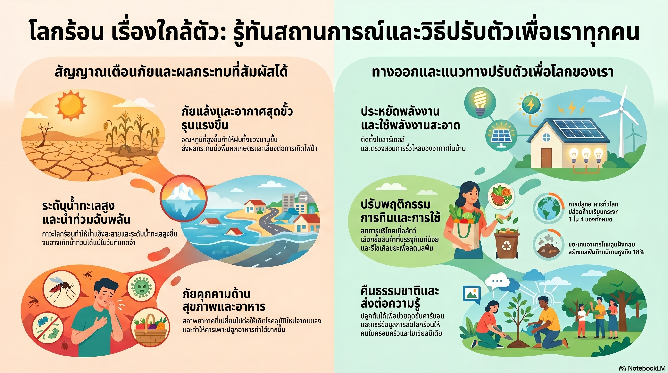 ผลกระทบที่เกิดจาก
การเปลี่ยนแปลงสภาพ ภูมิอากาศ